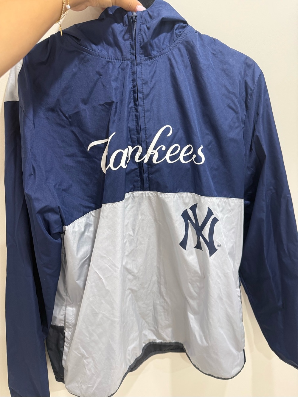 Genuine Merchandise Yankees Navy and Light Gray Windbreaker